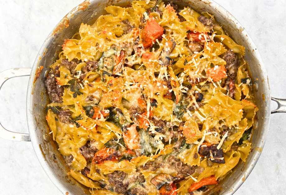 Venison and Butternut Squash Pasta Bake
