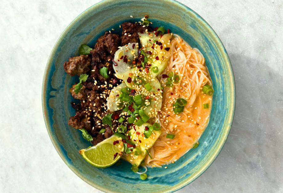 Crispy Gochujang Venison with Coconut Broth